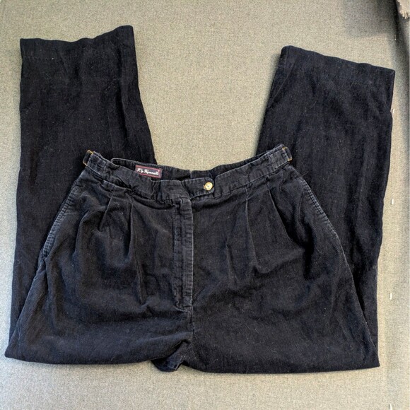 F. by Façonnable Corduroy Pants Women's 14 Vintage High Waist Academia Preppy - Picture 3 of 7